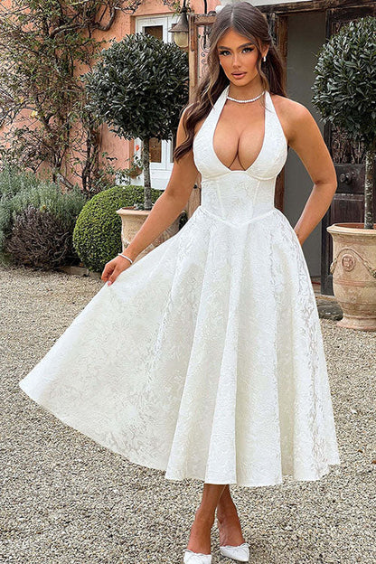 Damen Kleid | Halterneck A-Linie Midi
