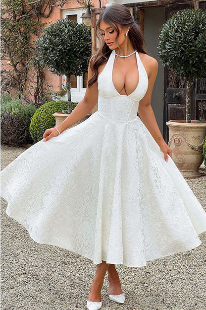 Damen Kleid | Halterneck A-Linie Midi