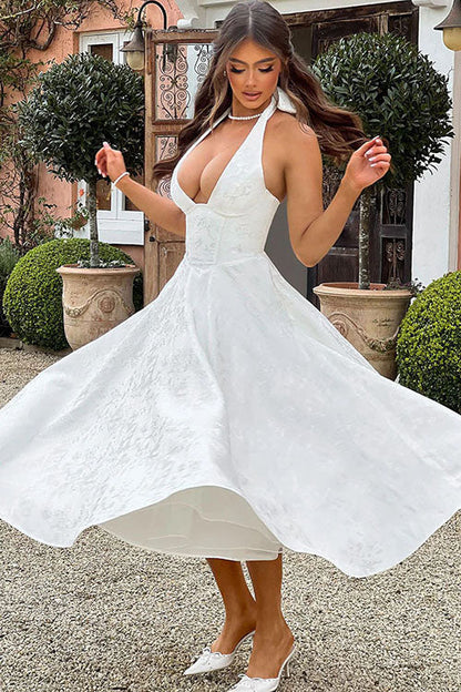 Damen Kleid | Halterneck A-Linie Midi