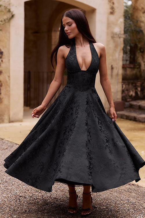 Damen Kleid | Halterneck A-Linie Midi