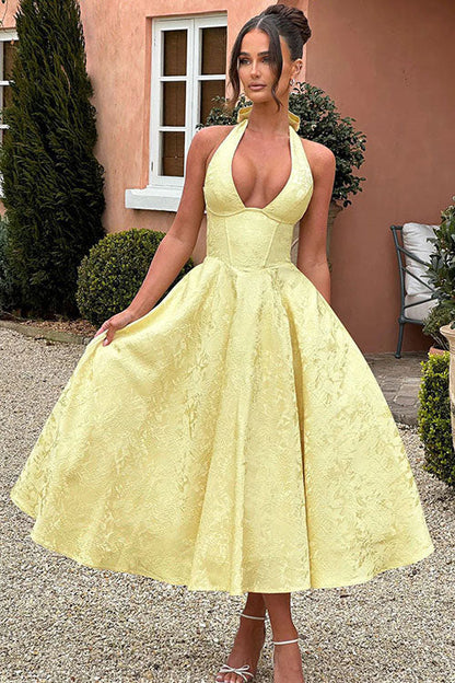 Damen Kleid | Halterneck A-Linie Midi