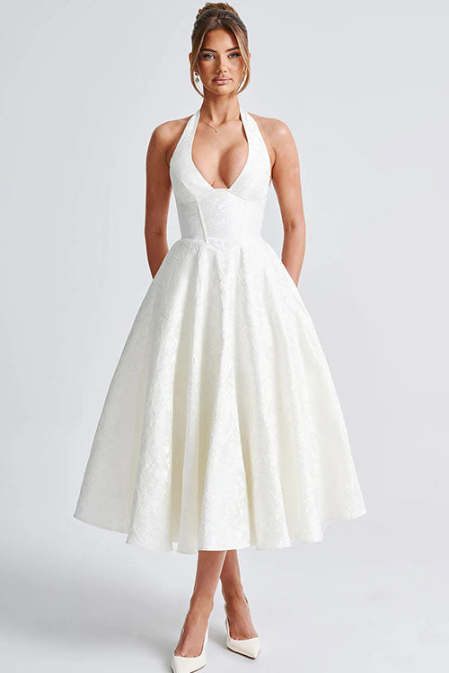 Damen Kleid | Halterneck A-Linie Midi