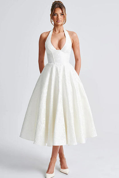 Damen Kleid | Halterneck A-Linie Midi