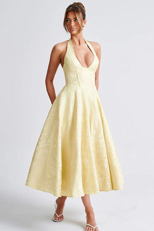 Damen Kleid | Halterneck A-Linie Midi
