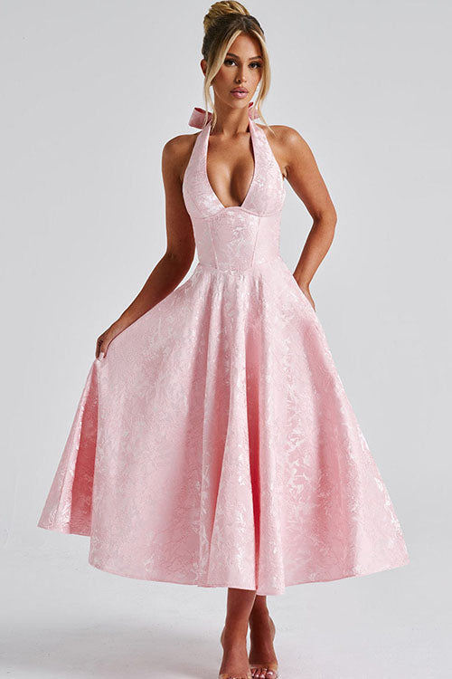 Damen Kleid | Halterneck A-Linie Midi