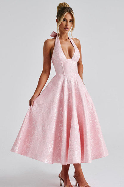 Damen Kleid | Halterneck A-Linie Midi