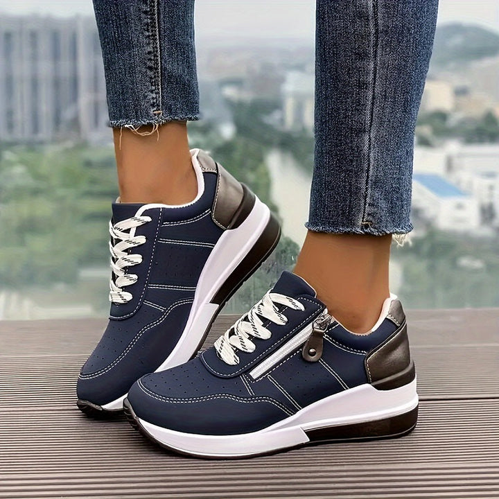 Damen Sneaker | Schnürung Reißverschluss