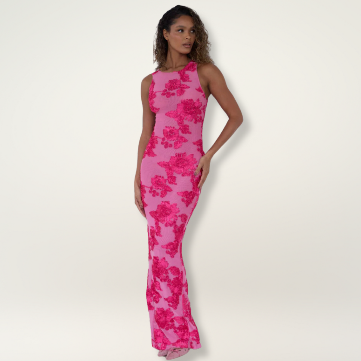 Damen Abendkleid | Florales Muster Maxi