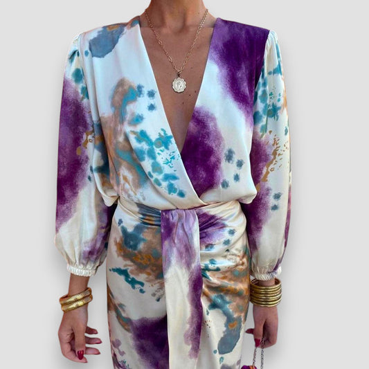 Damen Zweiteiler | Wickel Print Set
