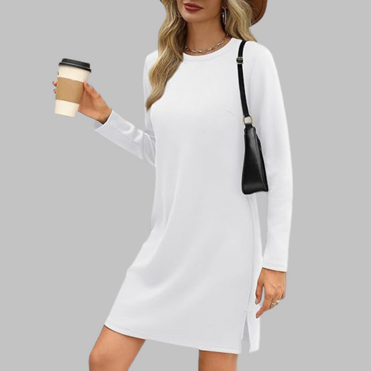 Damen Kleid | Langarm Rundhals Mini