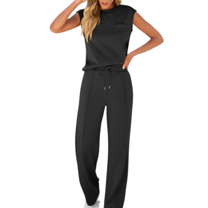Damen-Zweiteiler | Ärmellos Bluse und Hose