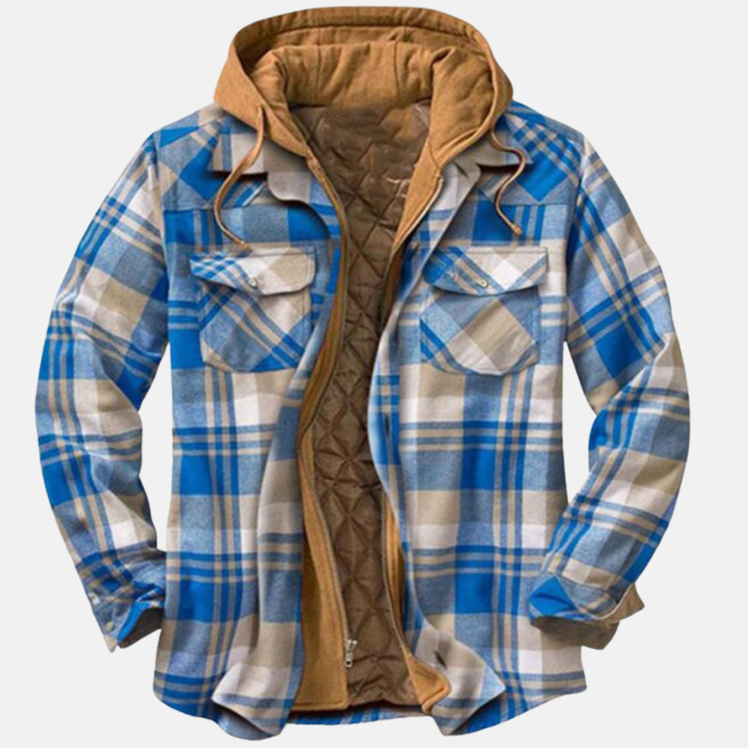 Herren Jacke | Karierte Kapuze Gefüttert