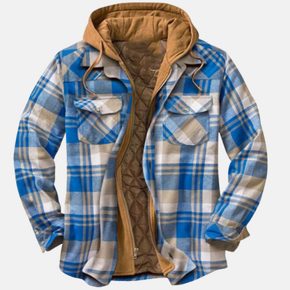 Herren Jacke | Karierte Kapuze Gefüttert