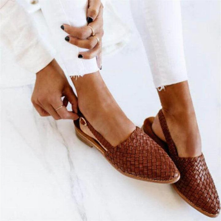 Damen Ballerinas | Slingback mit Flechtoptik