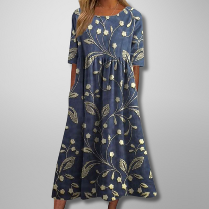 Damen Kleid | Rundhals Bedruckt Midi