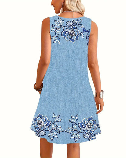 Damen Kleid | Ärmelloses Mini mit Knöpfen