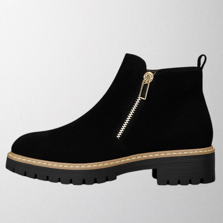Damen Stiefeletten | Runde Zehe mit Reißverschluss