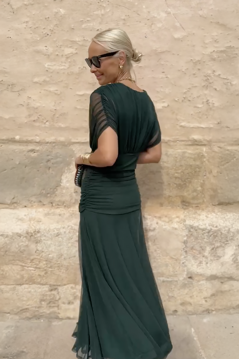 Damen Kleid | V-Ausschnitt Fließendes Maxi