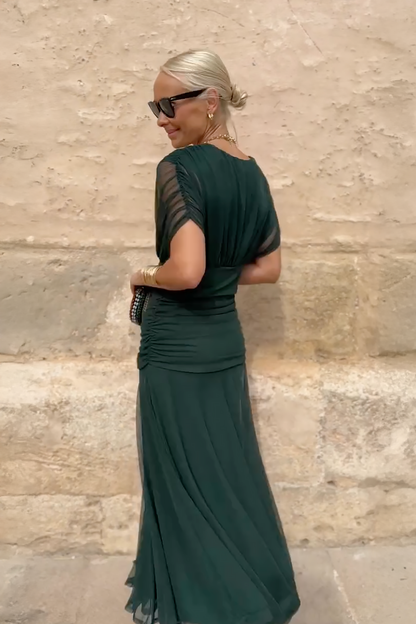 Damen Kleid | V-Ausschnitt Fließendes Maxi