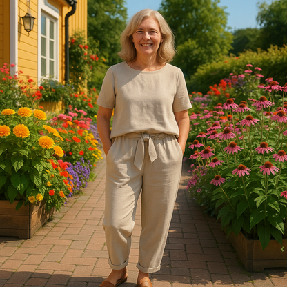 Damen Zweiteiler | Kurzarmoberteil und Hose