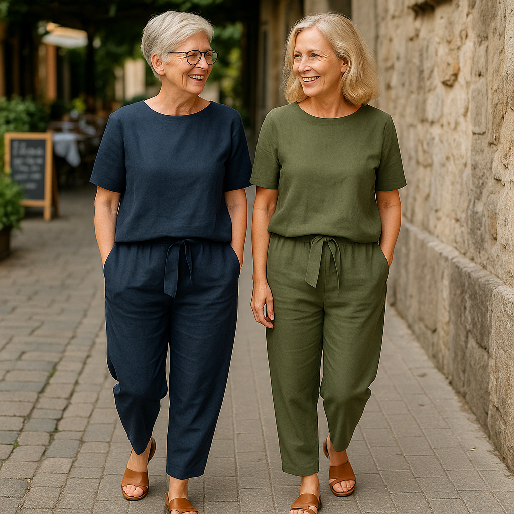 Damen Zweiteiler | Kurzarmoberteil und Hose