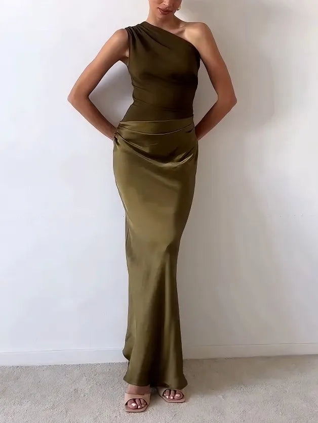 Damen Abendkleid | One-Shoulder Maxi