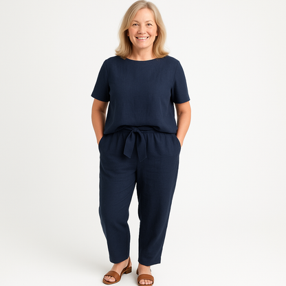 Damen Zweiteiler | Kurzarmoberteil und Hose