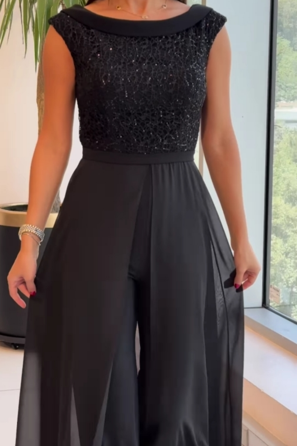 Damen Jumpsuit | Ärmellos Weites Bein