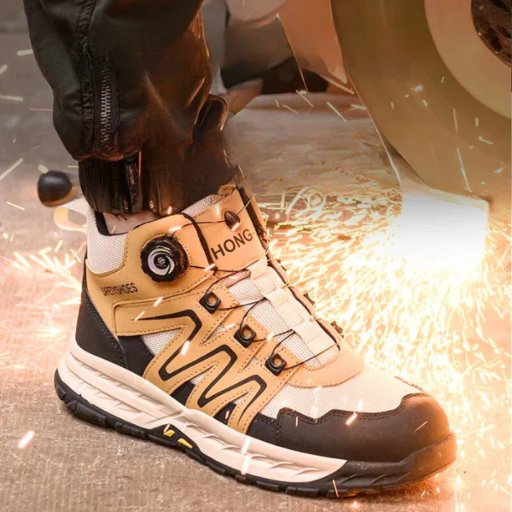 Herren Robuste Stahlkappenschuhe | Sicherheitsstiefel mit Rutschfester Sohle