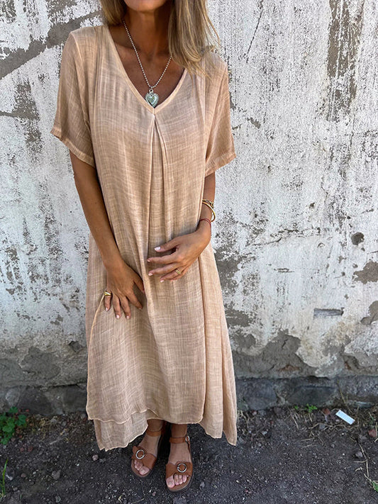 Damen Kleid | Locker V-Ausschnitt