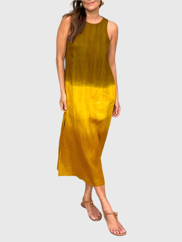Damen Kleid | Ärmellos Farbverlauf Midi