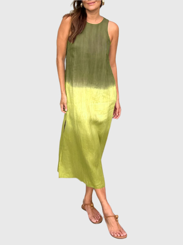 Damen Kleid | Ärmellos Farbverlauf Midi