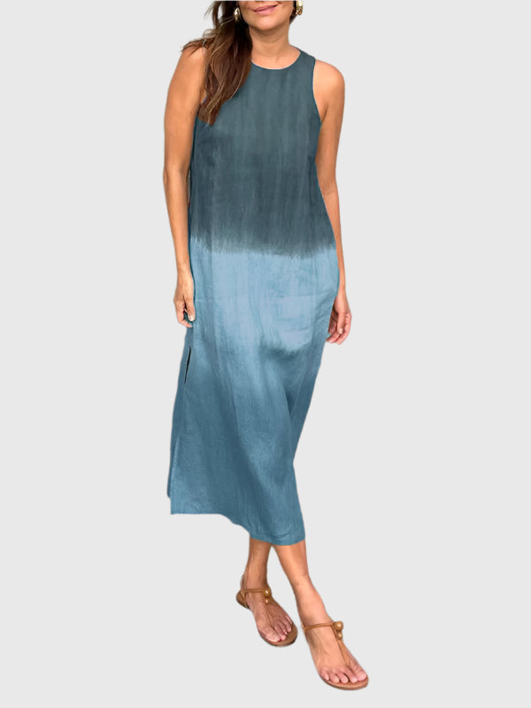 Damen Kleid | Ärmellos Farbverlauf Midi