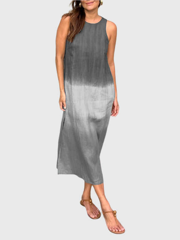 Damen Kleid | Ärmellos Farbverlauf Midi