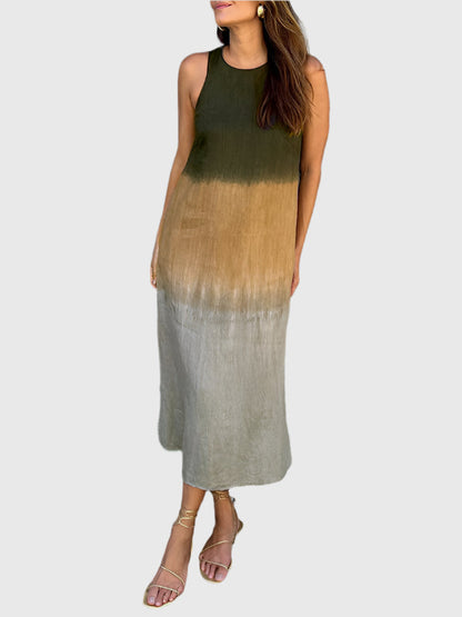 Damen Kleid | Ärmellos Farbverlauf Midi