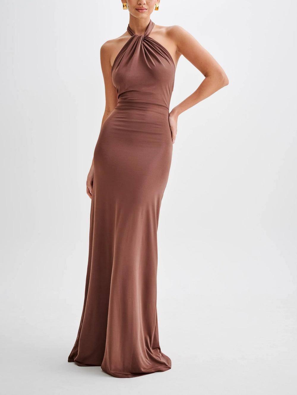 Damen Kleid | Halter Ausschnitt Maxi