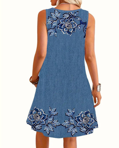 Damen Kleid | Ärmelloses Mini mit Knöpfen