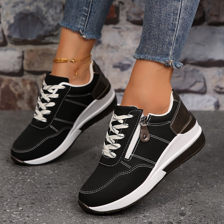 Damen Sneaker | Schnürung Reißverschluss