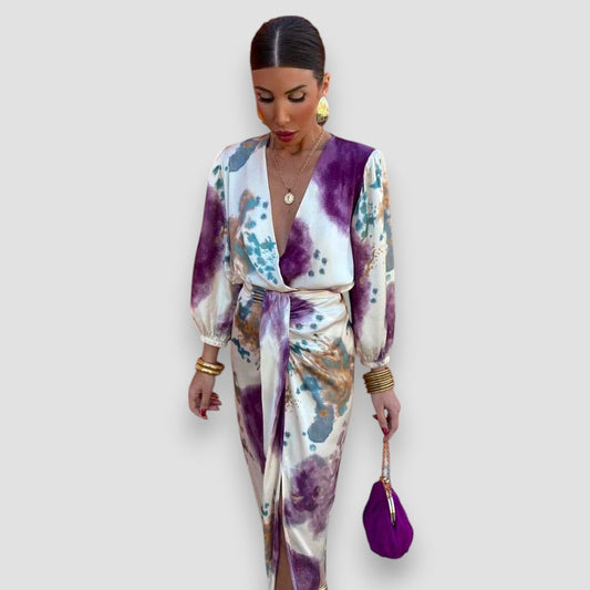 Damen Zweiteiler | Wickel Print Set