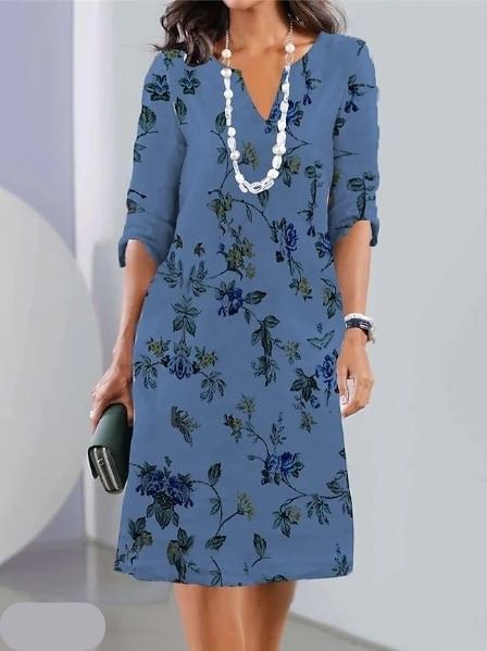 Damen Kleid | Blumenmuster Locker Casual