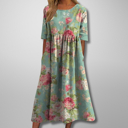 Damen Kleid | Rundhals Bedruckt Midi