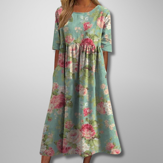Damen Kleid | Rundhals Bedruckt Midi