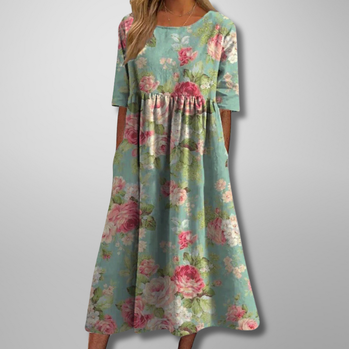 Damen Kleid | Rundhals Bedruckt Midi