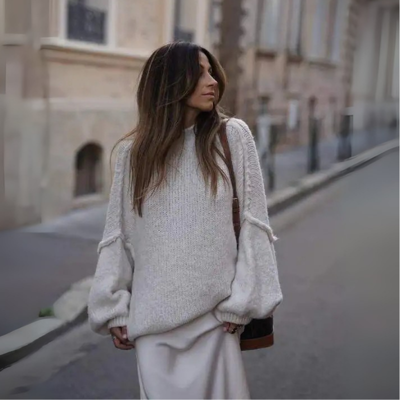 Pullover Damen Oversize | Leichter Stehkragen