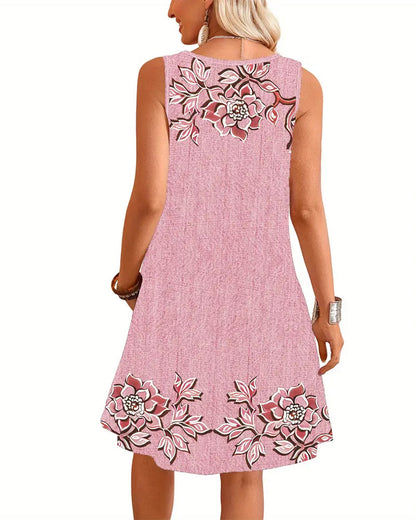 Damen Kleid | Ärmelloses Mini mit Knöpfen