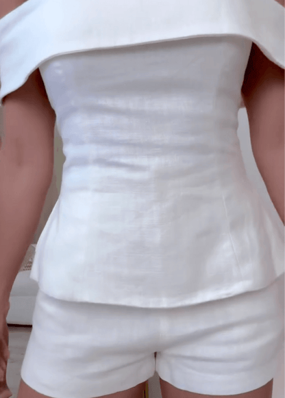 Damen-Zweiteiler | Schulterfreies Top und Shorts