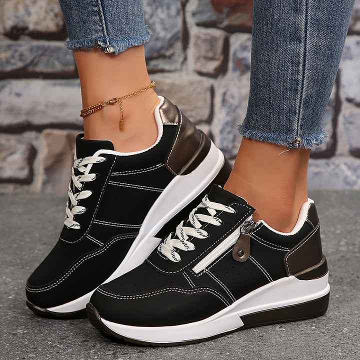 Damen Sneaker | Schnürung Reißverschluss