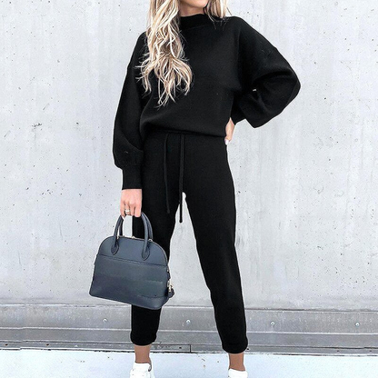 Pullover Damen Und Hosen Set | Lockere Passform Mit Rollkragen