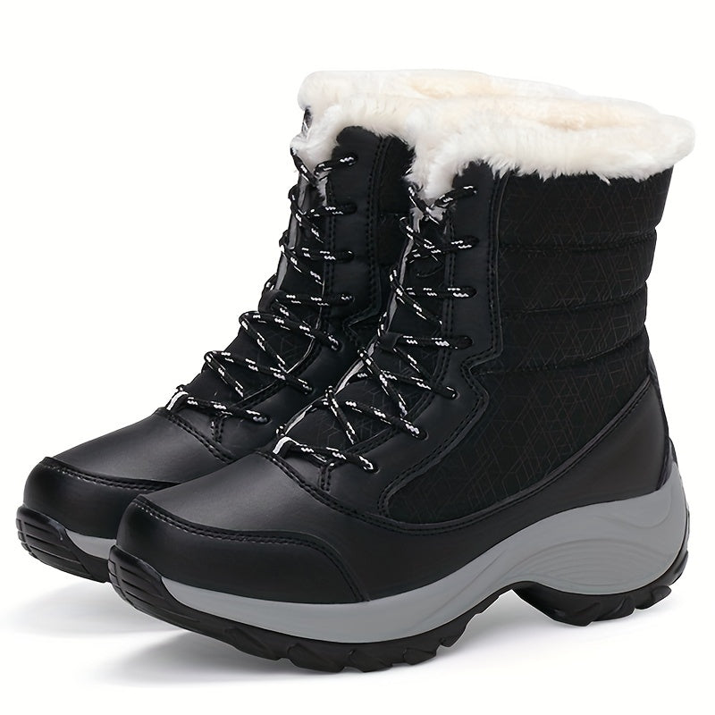Damen Winterstiefel | Wadenhoch mit Muster-Design