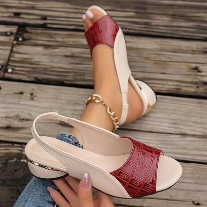 Damen Sandalen | Blockabsatz Fersenriemen